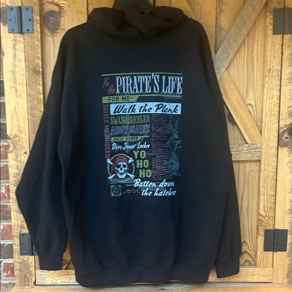 Disney’s Pirates of the Caribbean black, zip hoodie-jacket, men/women’s 2XL